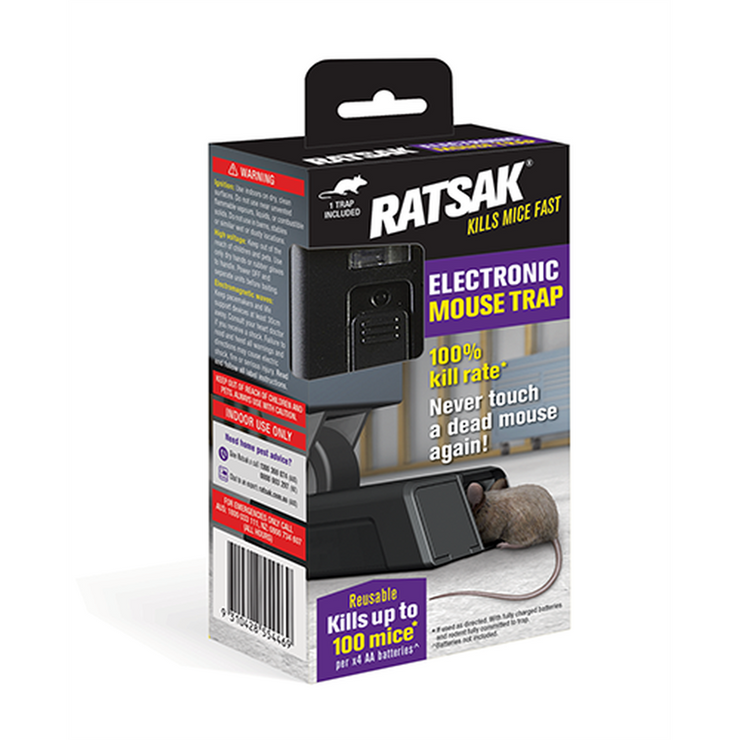 RATSAK Electronic Mouse Trap - 55446/ 4 x AA Batteries