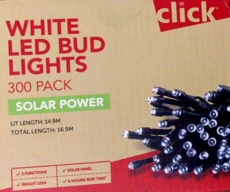 Click 300 LED Solar Bud Lights/Multi-Colour/Warm White - 300 Pack