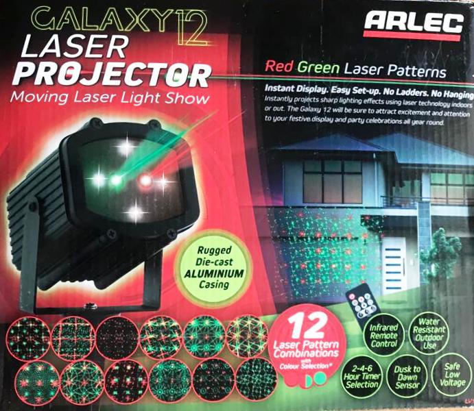 Arlec Galaxy 2 in 1 LED Projector Laser Party Light 12 Laser Pattern LV1982 - TheITmart