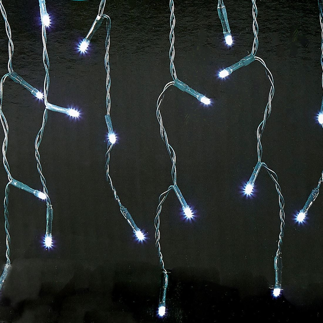 Christmas 400 LED Cool White Solar Icicle Lights /Rechargeable - TheITmart