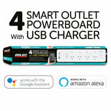 Arlec Grid Connect Smart 4 Outlet Powerboard PB89HA - White - TheITmart