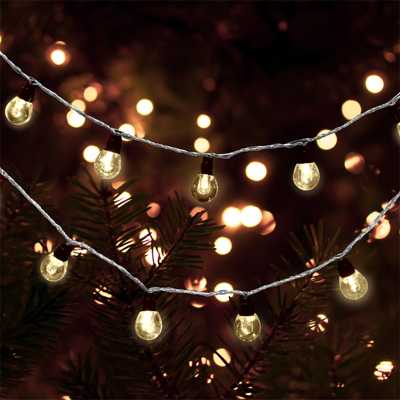 Festive Warm White/Multi-Colour Acrylic Ball LED String Lights - 100 Pack - TheITmart