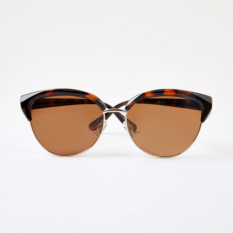 Anko Classic Retro Frame Polarised Sunglasses-Grey Trt & Tort,No Size