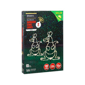 Lytworx 43cm 100 LED Solar Kangaroo Stake Lights - 2 Pack