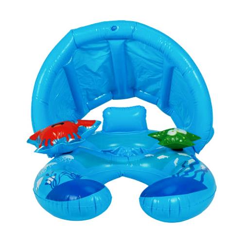 92cm Inflatable Adult and Infant Float With Canopy - Blue