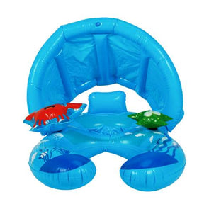 92cm Inflatable Adult and Infant Float With Canopy - Blue