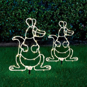 Lytworx 43cm 100 LED Solar Kangaroo Stake Lights - 2 Pack