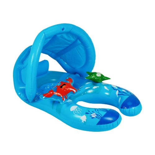 92cm Inflatable Adult and Infant Float With Canopy - Blue
