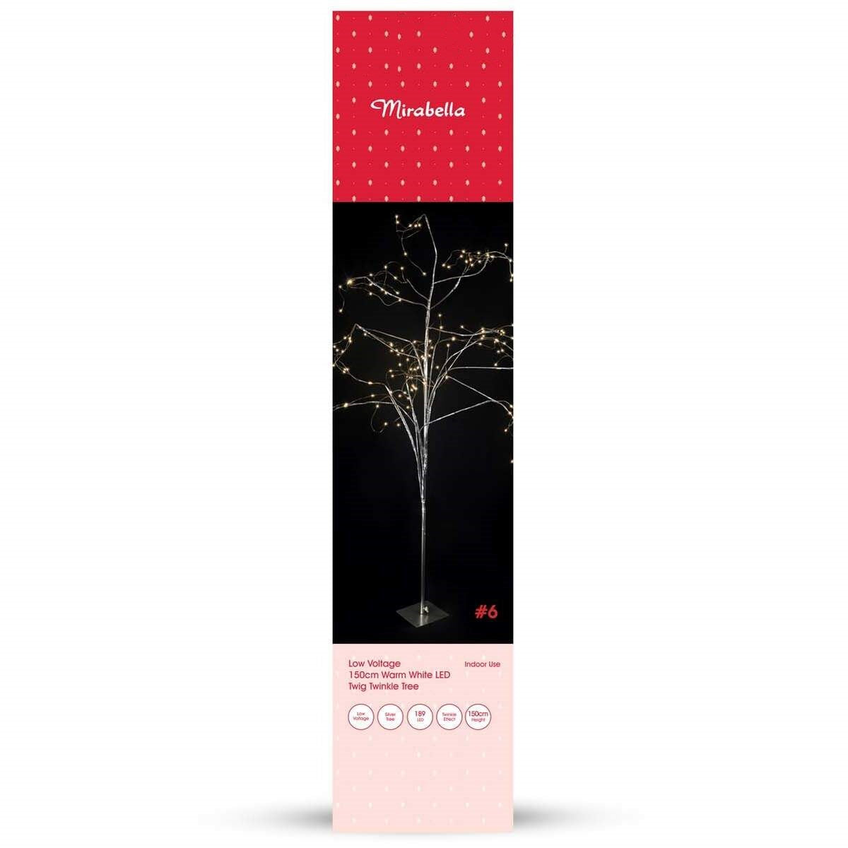 Mirabella Christmas Low Voltage 1.5m Twig Twinkle Tree - Warm White