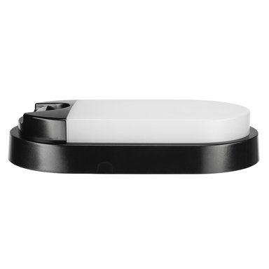 Brilliant Lighting 10W Barnet Slimline Oval Bunker Security Sensor Light / Black