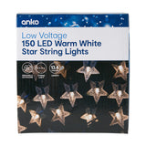 Anko 13.4 meter Low Voltage 150 LED Warm White Star String Lights - TheITmart
