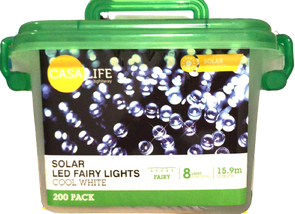Solar LED Fairy Lights  Cool White - 200 Pack