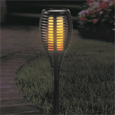 Lytworx 59cm Solar Tiki Torch With Flameless LED Candle - Warm White