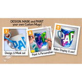 Kids Projects Tape 'n Paint Ceramics with 2 Mugs/Perfect for Budding Artists