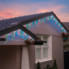 Lytworx 1200 LED Multicolour Solar Icicle Lights - 23.9m Lit Length/ 8 Functions