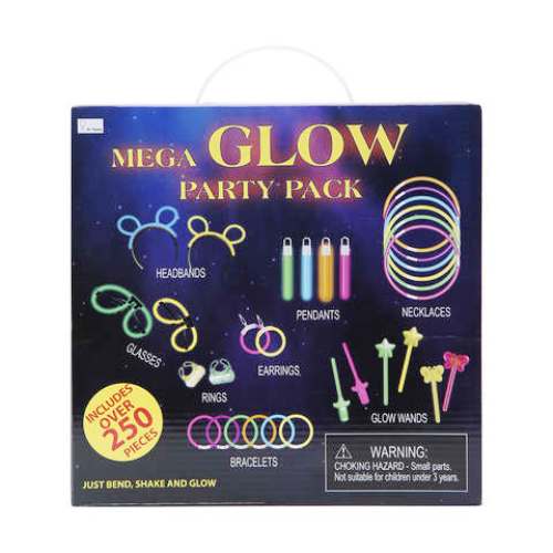 250pc Mega Glow Party Pack/Glow Party Stick Gift Pack/Suitable for 5+ Years