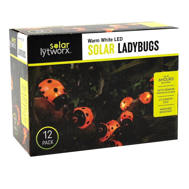 Lytworx Warm White LED Light Solar lady Bugs - TheITmart