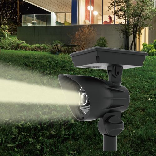 Luxzone 21cm 100lm LED Solar Spotlight With Telescopic Zoomable Light Focus - 2 Pack