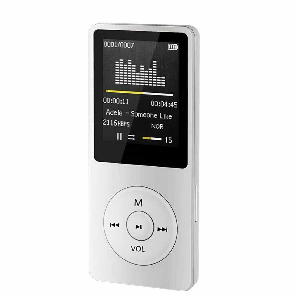 Black/White 1.8-inch Fashion16GB Portable MP3/MP4 Player Radio Rechargeable Media Player - TheITmart