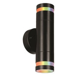 Brilliant Black Cowell Smart Wi-Fi Up / Down Wall Light- Weather Resistant