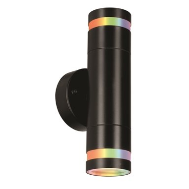 Brilliant Black Cowell Smart Wi-Fi Up / Down Wall Light- Weather Resistant