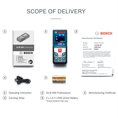 Bosch Blue 50m GLM 500 Distance Measurer With Colour Screen