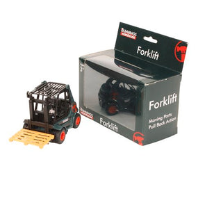 Bunnings Forklift- Green & Red / Diecast Construction / Pull Back Mechanism