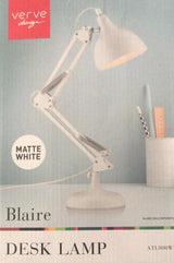 Verve Design Matte White Blaire Desk Lamp