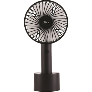 Click 10cm Rechargeable Handheld Fan / Ideal for Camping & Outdoors