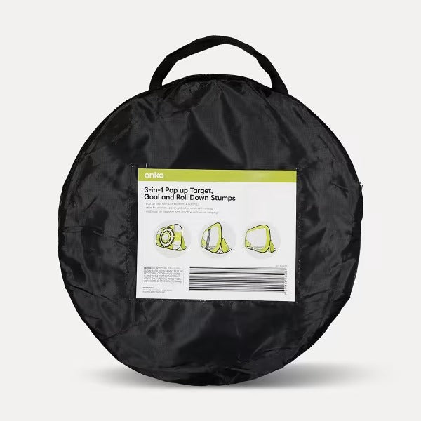 3-in-1 Pop up Target, Goal And Roll Down Stumps