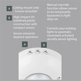 Arlec Otrera Movement Activated Surface Mount Ceiling Sensor / White