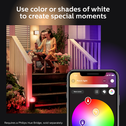 Philips 8W Hue Calla Garden Bollard Smart LED Light Extension Kit with Timer - TheITmart