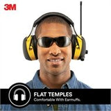 3M Black Grey Flat Temple Safety Glasses with UV Protection - TheITmart