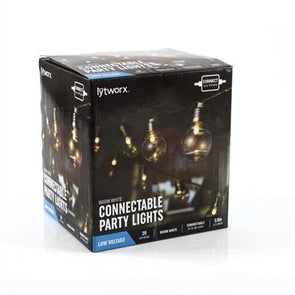 Lytworx Low Voltage 20 Warm White LED Connectable Party Lights/3.9m lit Length