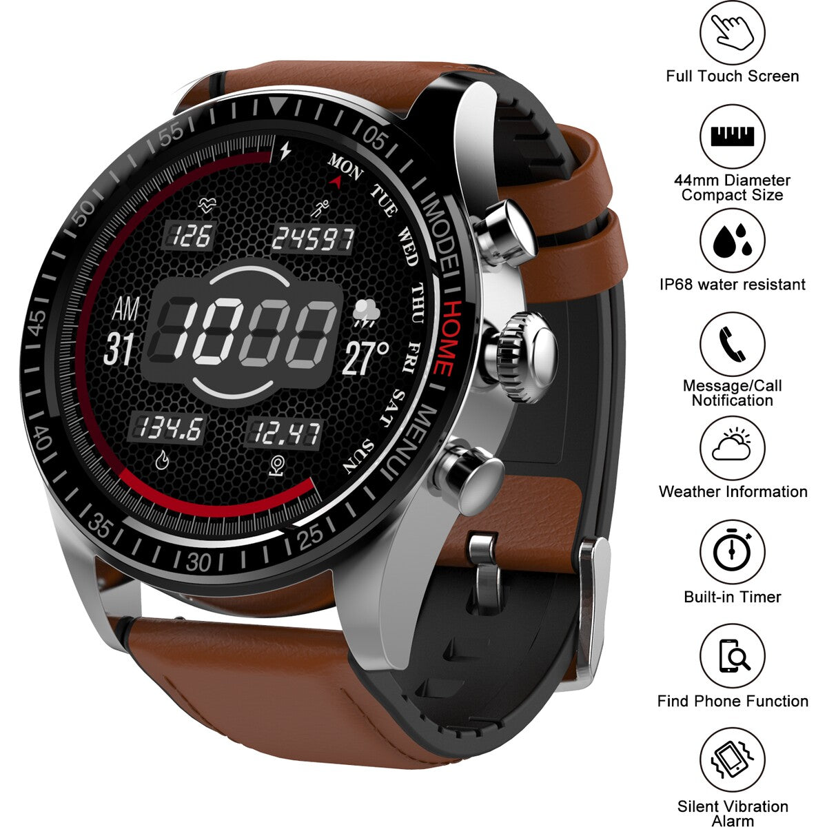 DGTEC Amoled Smart Watch / Brown