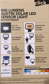 Click 500 Lumens Austing Solar LED Sensor Light