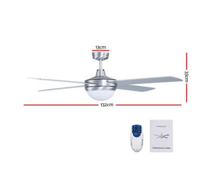 Devanti 52" Ceiling Fan with Light Silver