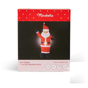 Mirabella Christmas 1.7m height Inflatable Santa / Low Voltage / White LED