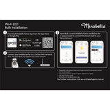 Mirabella 9W 800lm RGB & White Genio Smart Wi-Fi Glass LED ES Light Globe - 2 Pack