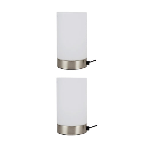 Set Of 2 Glass Touch Lamp - Silver - 2 Pack/For Indoor Use only
