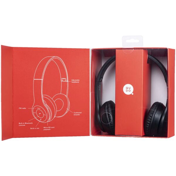 Qudo Black Wireless Headphones with Quick Charge