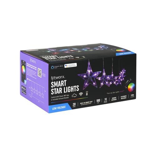 Lytworx 3.8m 100 Colour Changing LED Smart Star Lights with Built-in Smart Chip - TheITmart