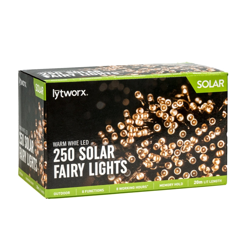 Lytworx 250 LED White / Warm White Solar Party Light / 8 Functions with memory hold - TheITmart