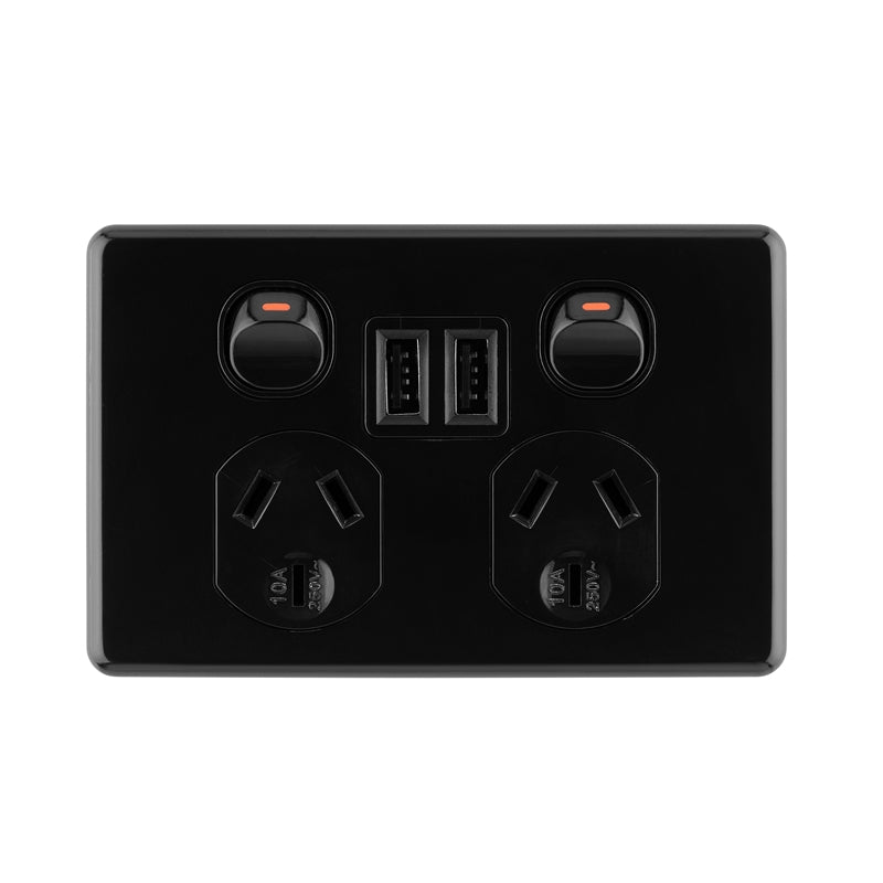 DETA X6 Double Power Point With Dual USB Charger - TheITmart