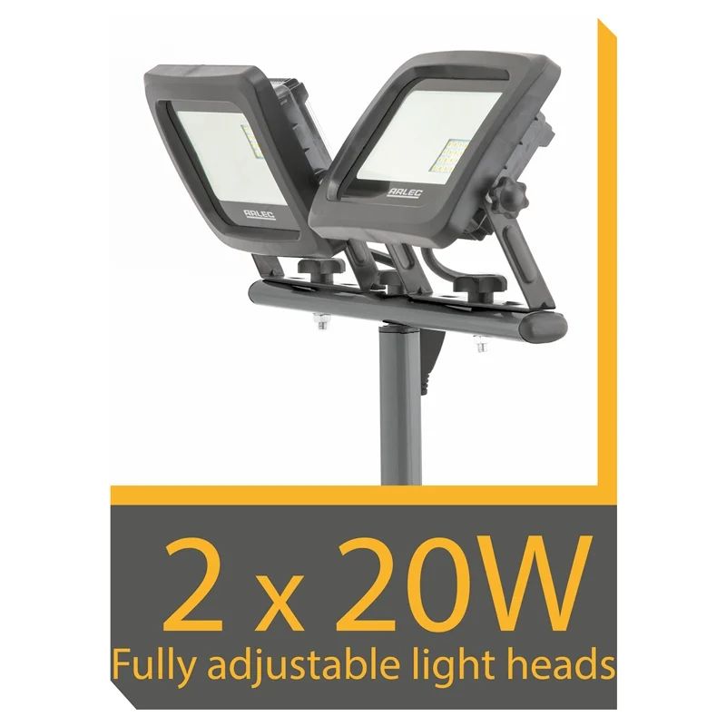 Arlec 2 x 20W 2800lm Warm White LED Work Light With Tripod