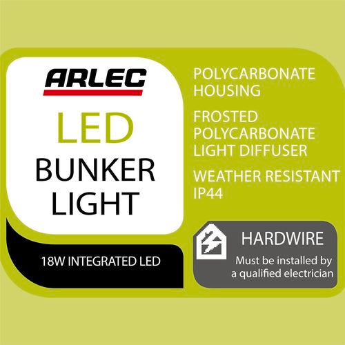 Arlec LED Norham Bunker Light/ Wall Mounting