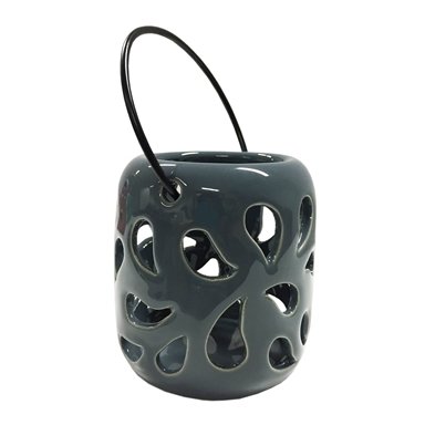 Classic Teal- White- Grey- Apricot Poppy Lantern Outdoor Use