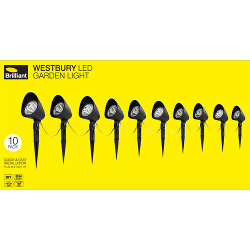 Brilliant Westbury LED Low Voltage DIY Garden Light Kit - 10 Pack