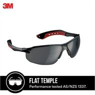 3M Black Grey Flat Temple Safety Glasses with UV Protection