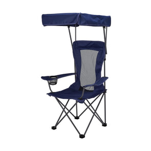 Outdoor Highback Sunshade Folding Chair - Navy Blue